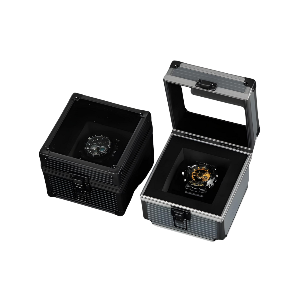 white and black watch case