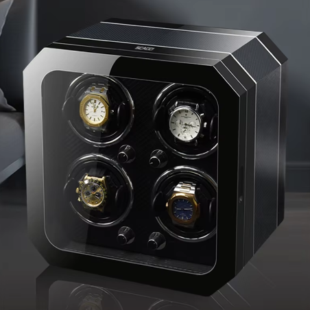 black 4 watch winder box