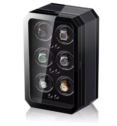 black 6 watch winder box