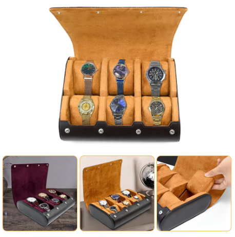 many leather watch winder case