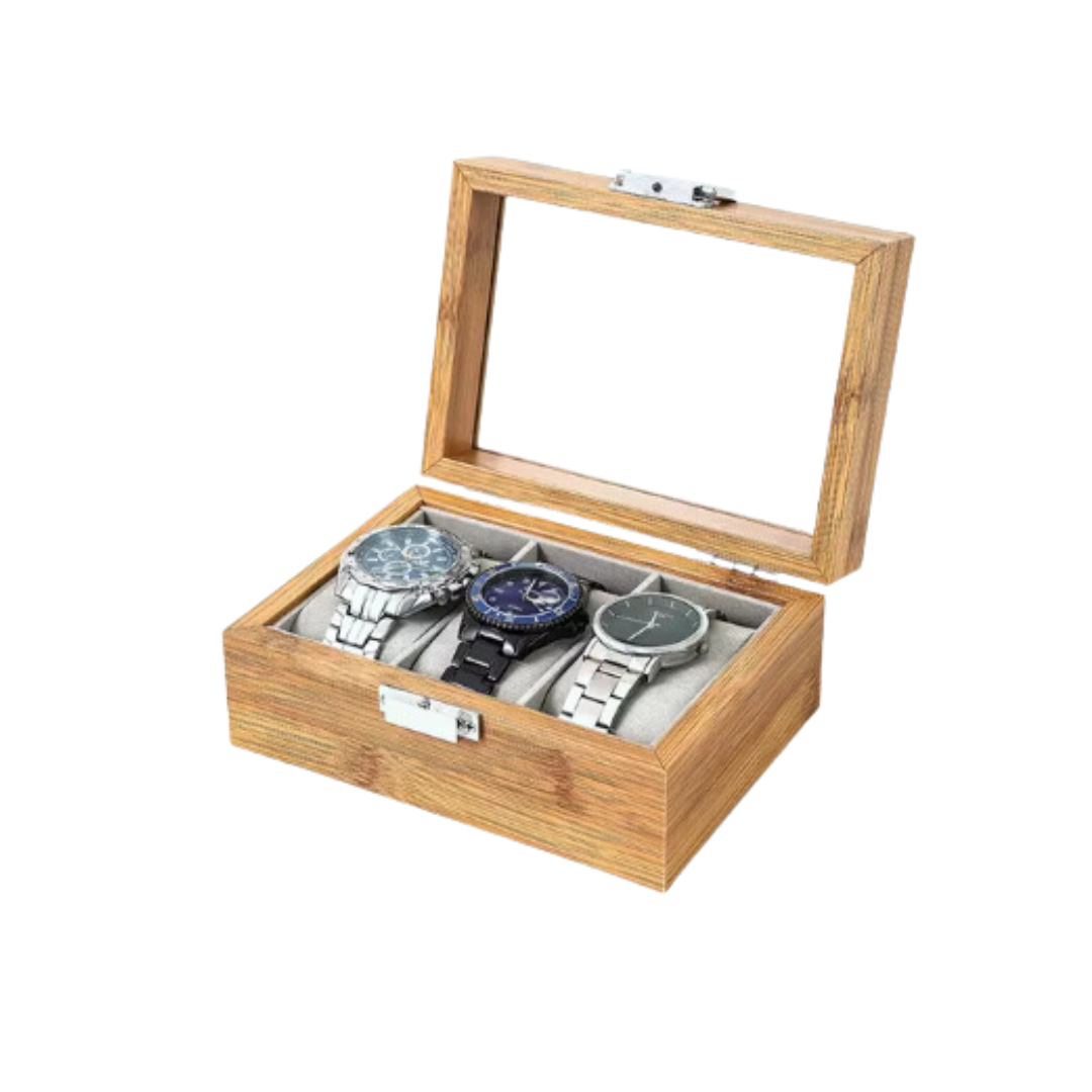 3 wooden watch box