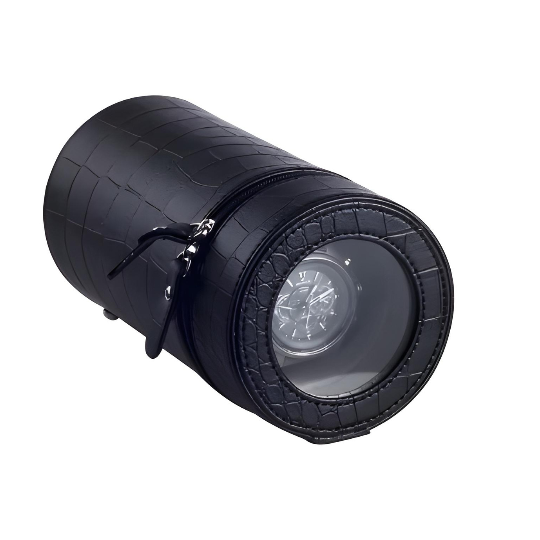black leather watch winder