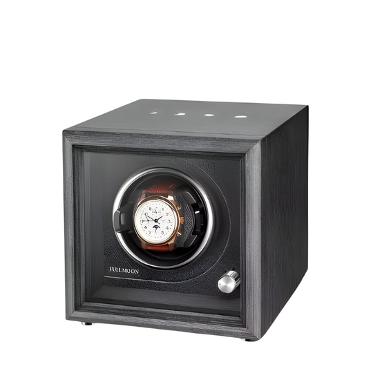 black leather box case