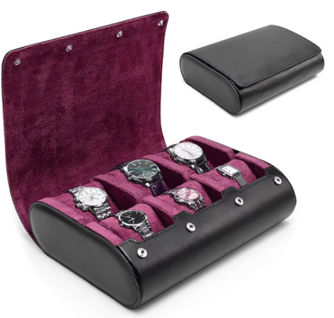 brown 6 watch winder case