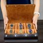 open leather watch winder case